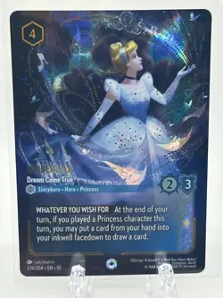 Disney Lorcana Whispers in the Well CINDERELLA Dream Come True ENCHANTED 236/204 - Image 1