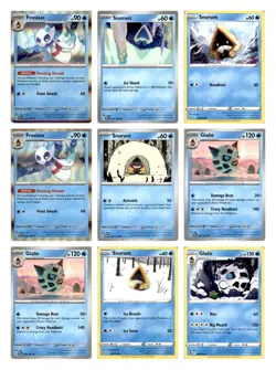 (9x) Glalie Lot Pokemon Cards Twilight Masquerade Froslass Snorunt Deck TCG Set - Image 1