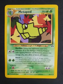 Metapod 42/75 - Neo Discovery Set - Pokemon Card - Excellent Condition - Image 1