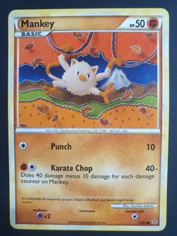 Mankey 53/95 - Unleashed Set - Pokemon Card - Lightly Played - Image 1