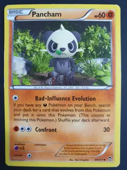 Pancham 59/111 - XY Furious Fists Set - Pokemon Card - Moderately Played - Image 1