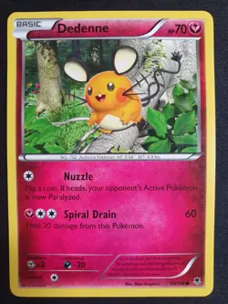 Dedenne 70/119 - XY Phantom Forces Set - Pokemon Card - Lightly Played - Image 1