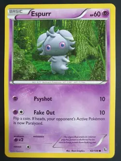Espurr 42/106 - Flashfire Set - Pokemon Card - Lightly Played - Image 1