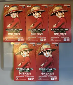 Bandai One Piece Card Game OP-13 Carrying On His Will 5x English 12-Card Pack - Image 1