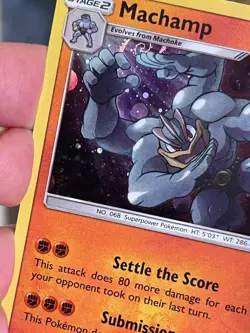 POKEMON MACHAMP 65/145 RARE COSMOS HOLOFOIL HD SWIRL GUARDIANS RISING NM CARD - Image 4