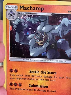 POKEMON MACHAMP 65/145 RARE COSMOS HOLOFOIL HD SWIRL GUARDIANS RISING NM CARD - Image 5