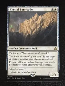 MTG Foundations Crystal Barricade 0007 NM Rare - Image 1