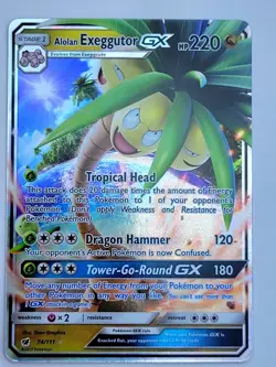 Alolan Exeggutor EX 74/111 Crimson Invasion NM Ultra Rare Pokemon Card - Image 1