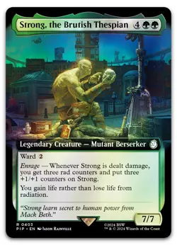 Strong, the Brutish Thespian (Extended Art) #403 (Foil) NM Fallout PIP Magic MTG - Image 1