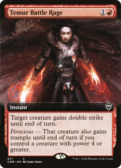 Temur Battle Rage (Extended Art) #671 (Foil) MP Commander Legends CMR Magic MTG - Image 1