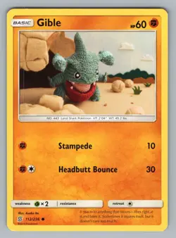 GIBLE 112/236 C UNIFIED MINDS POKEMON LP UNM 2019*' - Image 1