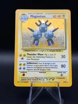 Pokemon 1999 Base Set Magneton Unlimited Holo Rare #9/102 - MP - Image 1