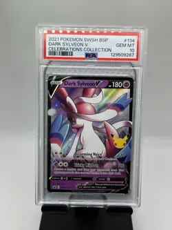 2021 Pokemon SWSH BSP Dark Sylveon V 134 Celebrations Coll. PSA Gem Mint 10 - Image 1