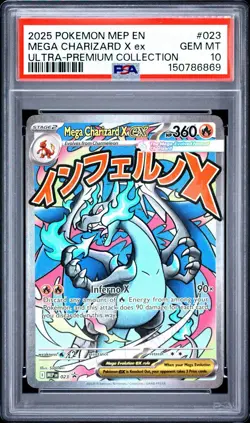 Mega Charizard X ex 023 PSA 10 Pokemon Mega Charizard UPC Black Star Promo - Image 1