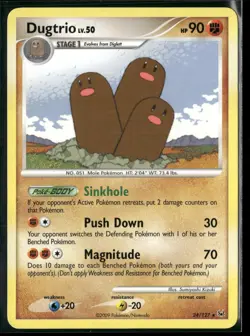 Dugtrio 24/127 Rare Platinum Pokemon Near Mint - Image 1