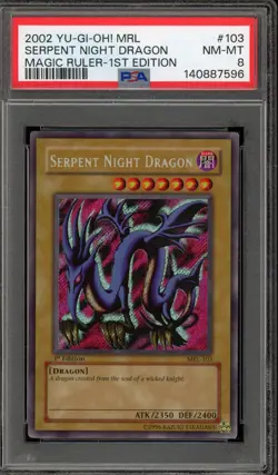 Yu-Gi-Oh! Serpent Night Dragon Magic Ruler 1st Edition Secret Rare MRL-103 PSA 8 - Image 1