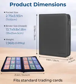 Card Binder 9 Pocket, 540 Card Album Holder, Side Loading, Black - Protects TCG - Image 4