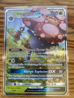 Vileplume GX 4/236 Cosmic Eclipse 2019 Pokemon TCG Ultra Rare Holo Card - Image 1