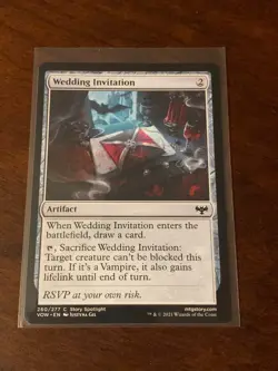 Magic Gathering Innistrad Crimson Vow Wedding Invitation - Image 1