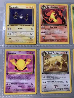 Pokemon TCG 1st Edition Team Rocket Set 9 Card Binder Page Lot WOTC VTG 2000 - Image 2