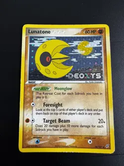 Lunatone 36/107 Uncommon Ex Deoxys Pokemon Reverse Stamped Holo 2005 LP/MP - Image 1