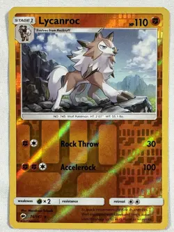 Pokemon - Lycanroc - 76/147 - Rare - Reverse Holo - Burning Shadows - NM/M - Image 1