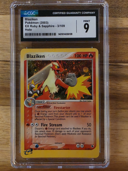 Pokemon CGC 9 Blaziken 3/109 EX Ruby & Sapphire Holo Rare English 2003 - Image 1