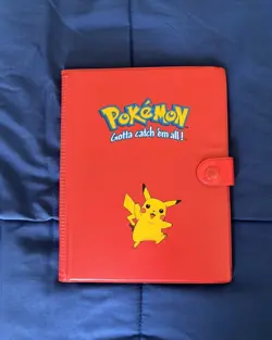 1999 Vintage Pokemon Binder 4-Pocket Red Pikachu Snap Album Excellent Used VTG - Image 1
