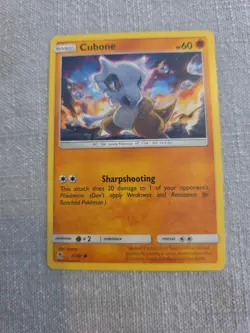 Cubone Hidden Fates 37/68 Common LP Pokemon - Image 1