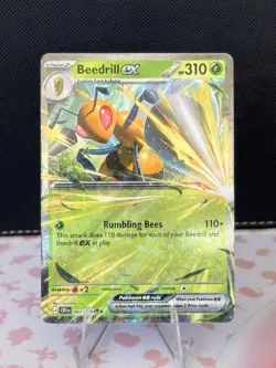 Pokemon TCG Beedrill EX 003/ CR1en Chaos Rising Ultra Rare Holo 2026 310 HP - Image 1