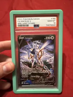 2022 Pokemon SWSH Brilliant Stars #166 FA Arceus V PSA 10 GEM MINT - Image 1