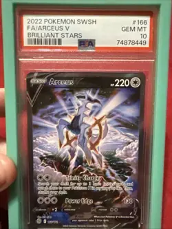 2022 Pokemon SWSH Brilliant Stars #166 FA Arceus V PSA 10 GEM MINT - Image 2