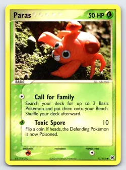 Paras 72/112 Common FireRed & LeafGreen Pokemon Moderately Played - Image 1