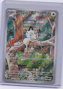 Meowth 106/094 Illustration Rare Phantasmal Flames Pokemon Near Mint - Image 1