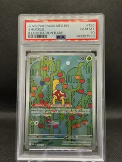 Pokemon TCG 2025 Shuckle 136/132 Illustration Rare Holo EN PSA 10 - Image 1