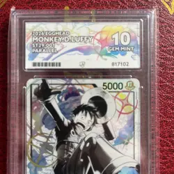One Piece - Monkey D Luffy - ST29-001 Egghead Parallel - ACE Gem Mint Perfect 10 - Image 2