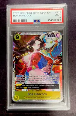 2026 ONE PIECE OP14-EB04 THE AZURE SEA'S SEVEN #112 BOA HANCOCK PSA 9 MINT - Image 1