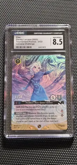 Lorcana Elsa - Ice Maker Foil Promo DLC Challenge 2/C2 Top Cut Promo Cgc 8.5 - Image 1