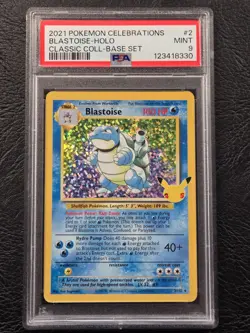 2021 Pokemon Celebrations Blastoise Holo PSA 9 Classic Collection Base Set 2/102 - Image 1