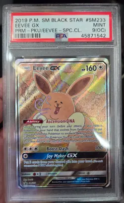 2019 POKEMON BLACK STAR PROMO EEVEE GX #SM233 PSA 9 MINT (OC) #45871542 - Image 1