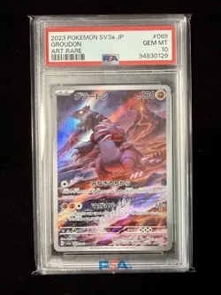 2023 Pokemon Groudon 069/062 Sv3a Raging Surf Japanese Art Rare PSA 10 - Image 1