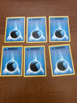 Water Energy 102/102 Pokemon Blue Trading Cards TCG Vintage 1999 (6 total) - Image 1