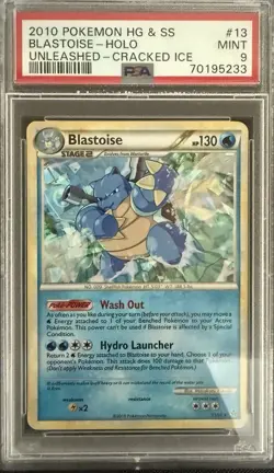 Blastoise - Unleashed Cracked Ice Holo #13/95 - 2010 Pokemon HG & SS - PSA 9 - Image 1