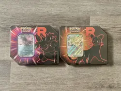 Pokemon Sealed Destined Rivals Team Rocket Tin Set of 2 (Brand New) - Image 1