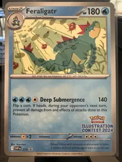 Pokemon Card Feraligatr SVP213 Black Star Promo Illustration Contest 2024 NM - Image 1