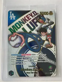 Los Angeles Dodgers One Piece Night 2025 SGA Monkey D Luffy Promo Card EB02-010 - Image 1