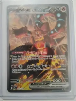 Pokemon TCG Volcanion EX Full Art Holo Card Scarlet & Violet 182/159 - Image 1