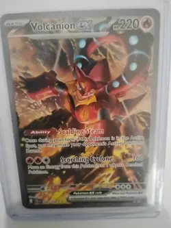 Pokemon TCG Volcanion EX Full Art Holo Card Scarlet & Violet 182/159 - Image 2