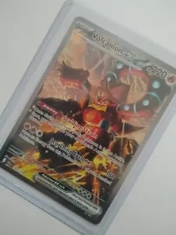 Pokemon TCG Volcanion EX Full Art Holo Card Scarlet & Violet 182/159 - Image 3