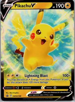 Pikachu V SWSH198 Sword & Shield Promo Pokemon TCG Holo P NM - Image 1